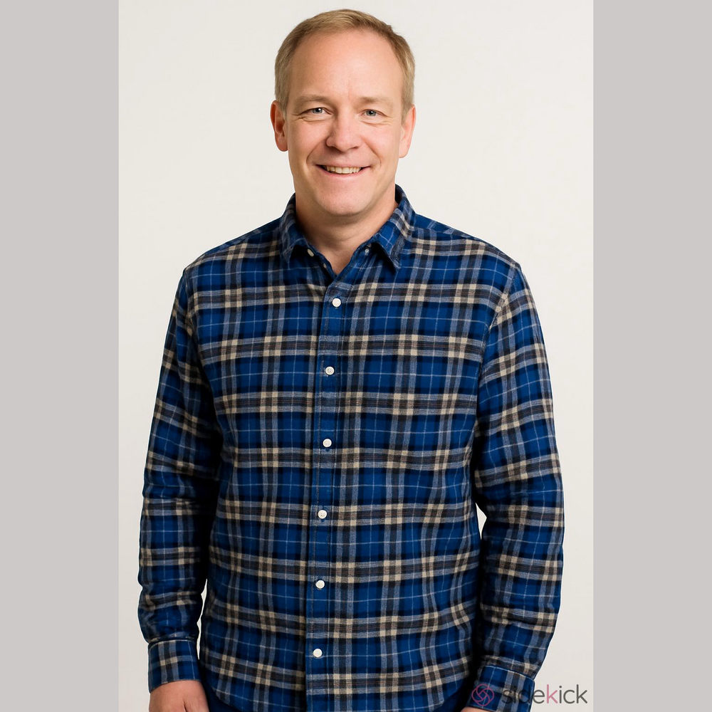 Old Navy Blue White Plaid Shirt Size L